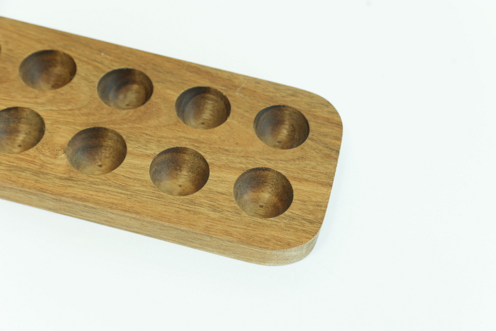 12 Holes Countertop Bamboo Wood Egg Holder Wooden Egg Skelter