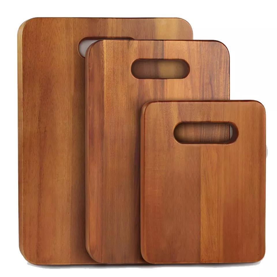 Wooden Chopping Board Set Blank Kitchen Acacia Wood Butcher Chopping Blocks Set