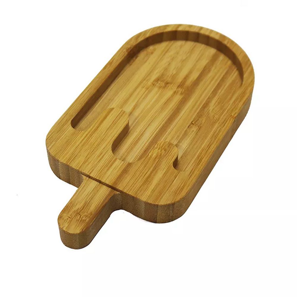 Ice Cream Shape Organic Bamboo Serving Plate Serving Dish for Appetizer Fruit Nut