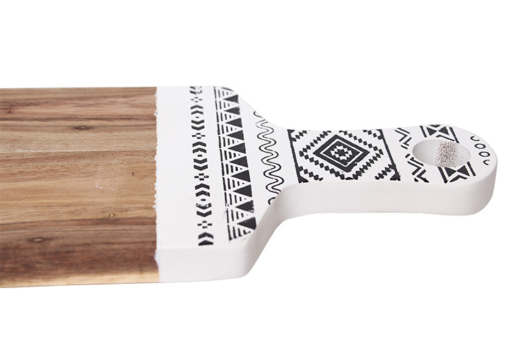Custom Wood Cutting Board Serving Board with Color Painting and Silkprinting Pattern