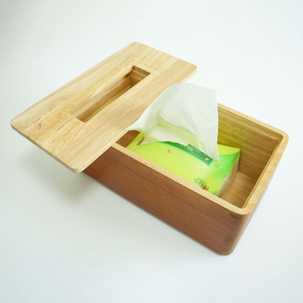 Modern Wooden Tissue Box Tissue Paper Storage Box with Color Paintin