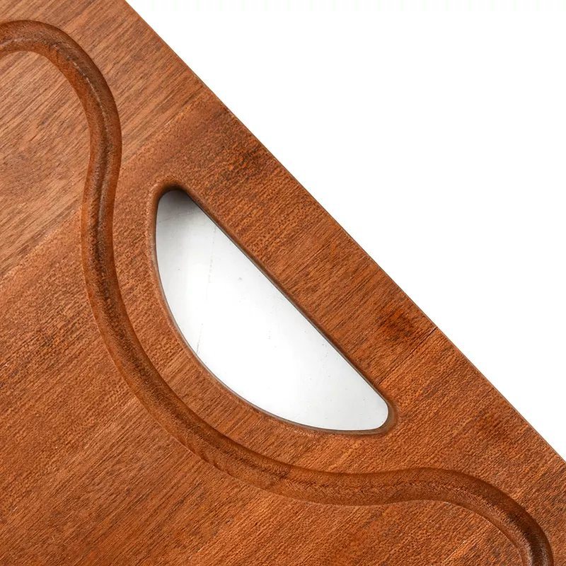 Rectangle Walnut Wood Cutting Board Set of 3 with Hanging Hole & Juice Groove for Kitchen