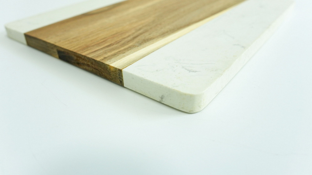 Paddle Shape Marble Wood Cutting Board Cheese Board Pizza Board with Handle