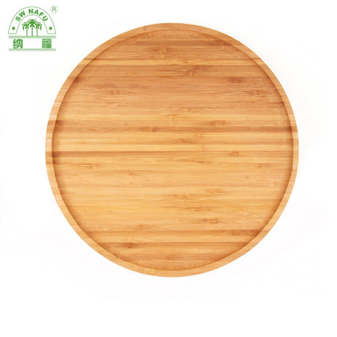 13 Inches Bamboo Round Plates Cheese Plates Coffee Tea Serving Tray Fruit Candy Tray