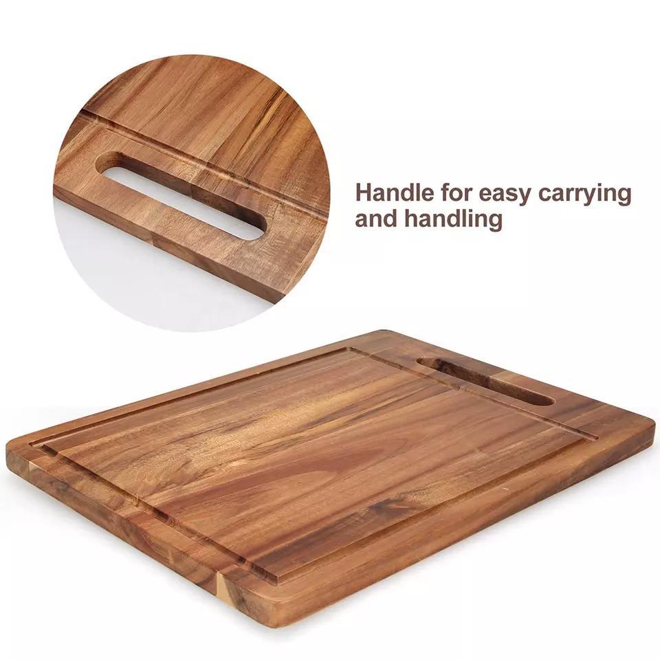 High Quality Custom Wholesale Kitchen Chopping Board Acacia Cutting Board with Handle