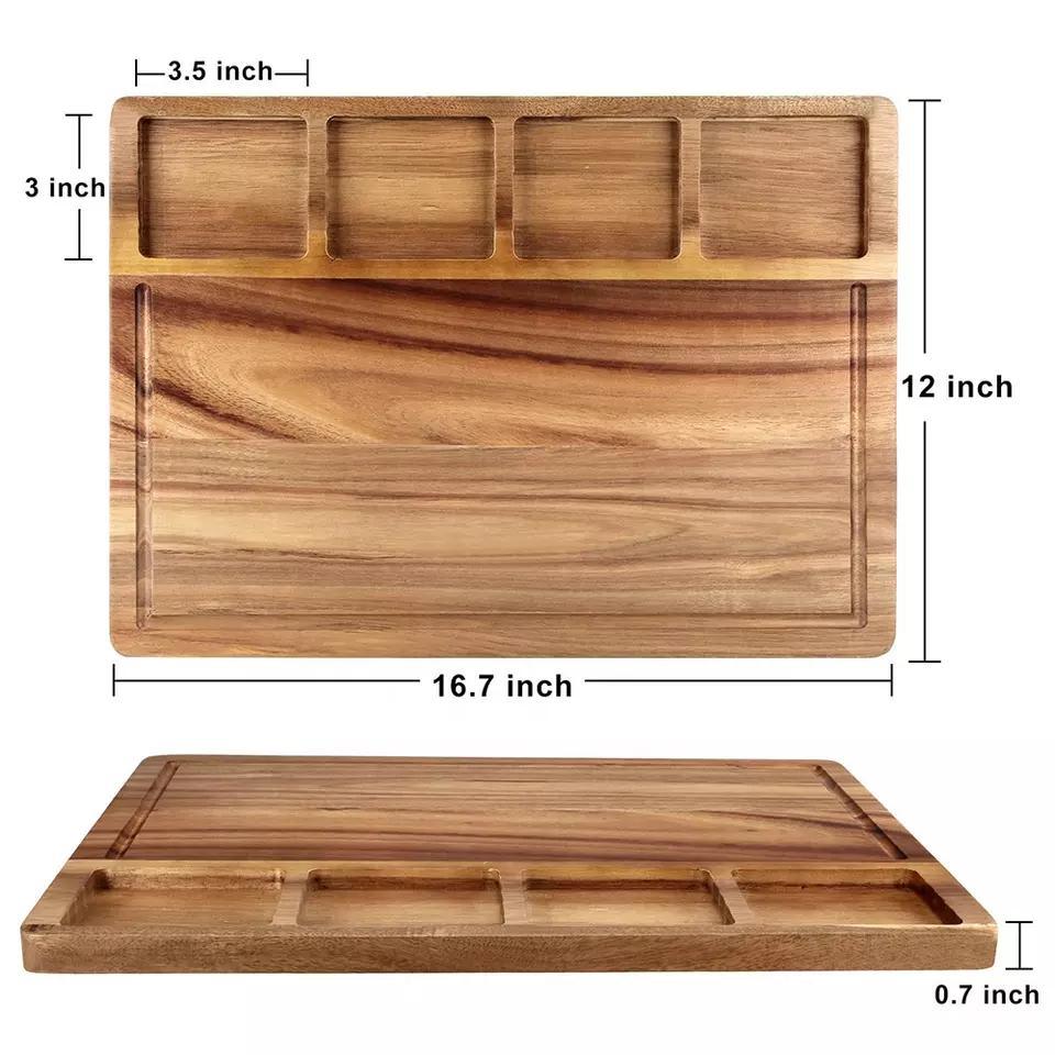 Luxury Custom Kitchen Wood Chopping Board Acacia Cutting Board with Containers