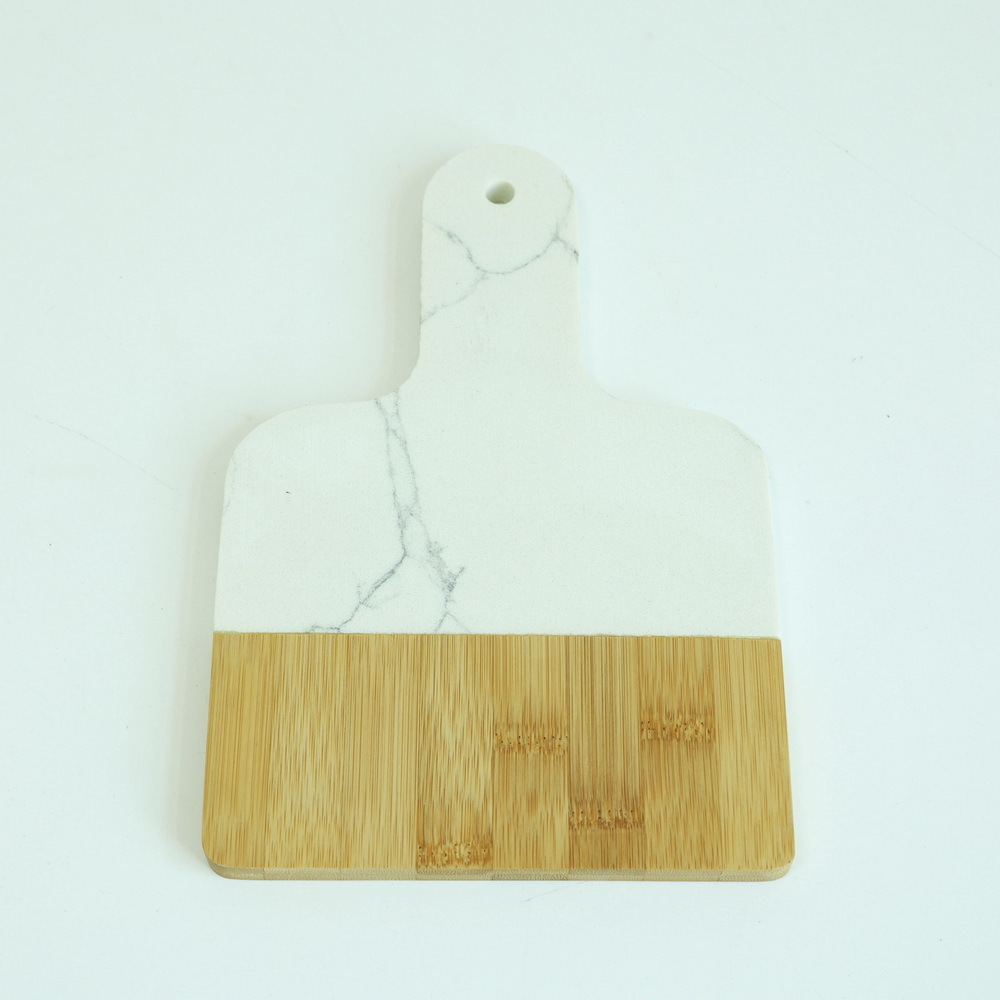 Mini Marble and Bamboo Serving Board Cheese Board with Handle