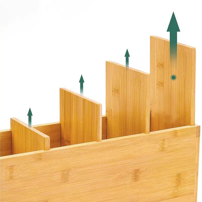 Kitchen Dining Table Spoon Storage Tray Bamboo Cutlery Tray Drawer Organizer