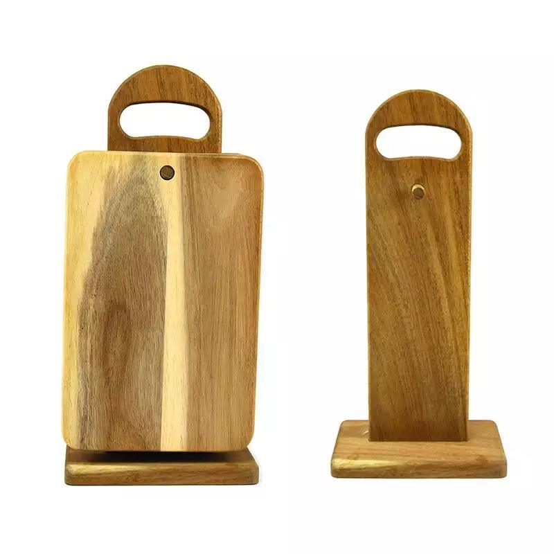 Multi Pieces Acacia Wood Chopping Board Kitchen Cutting Board Set with Holder