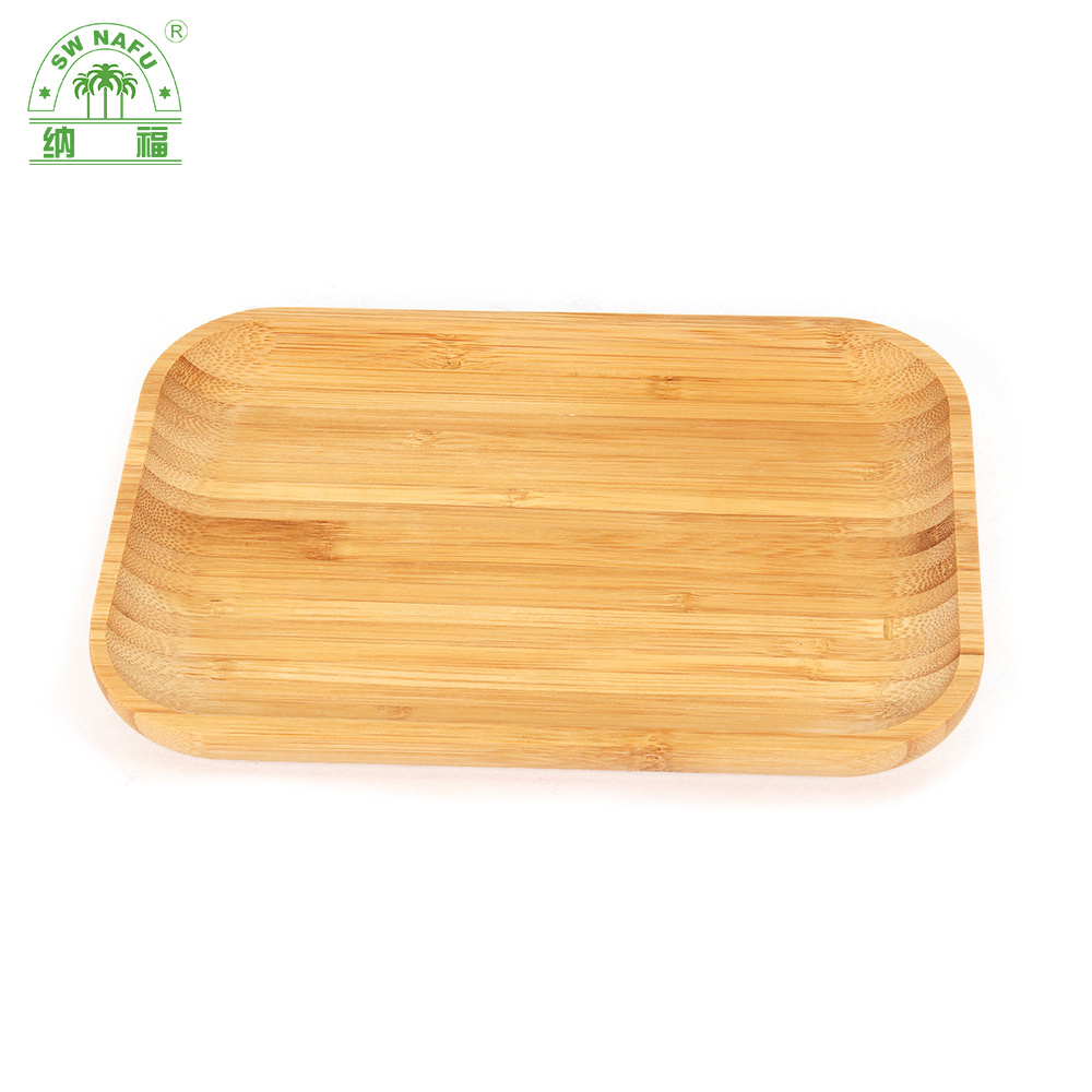 Set of 3 Reusable Wood Serving Trays Bamboo Food Tray for Cheese / Sushi / Snack / Desserts