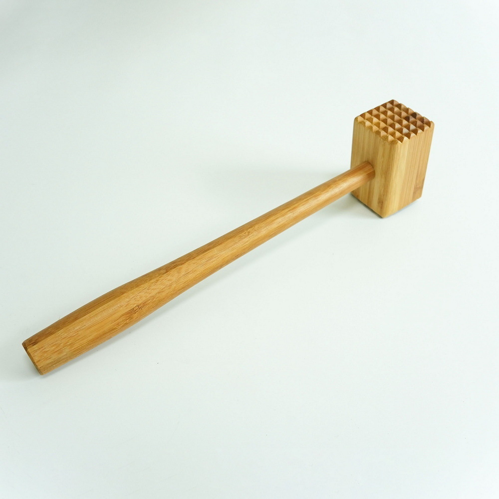 Natural Durable Bamboo Wood Meat Hammer Double Side Meat Kitchen Mallet