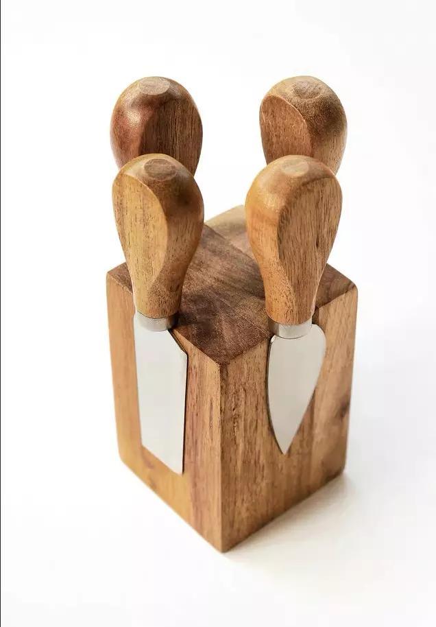 Acacia Wooden Cheese Board Set Wood Charcuterie Boards Set and Cheese Serving Platter