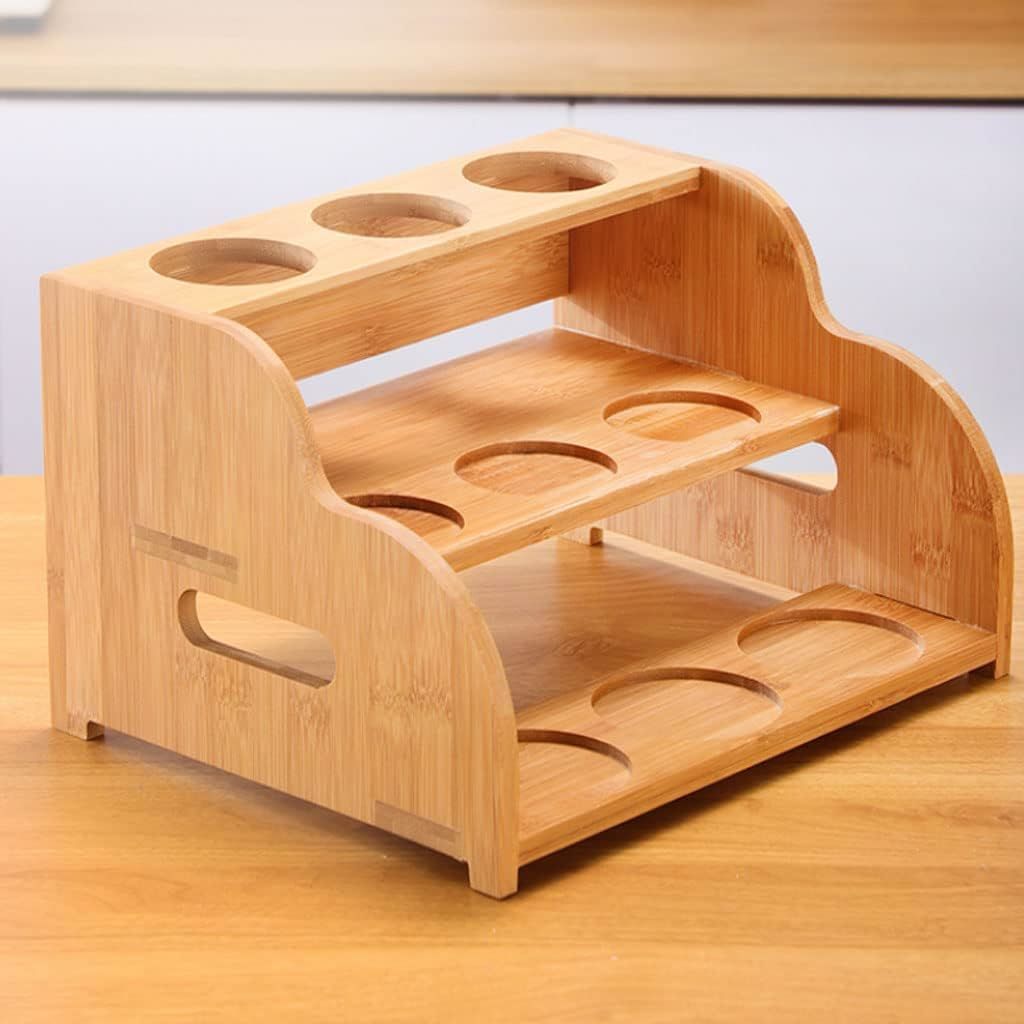 3-Tier Spice Shelf Space Saving Wooden Spice Rack Bamboo Spice Rack Organizer
