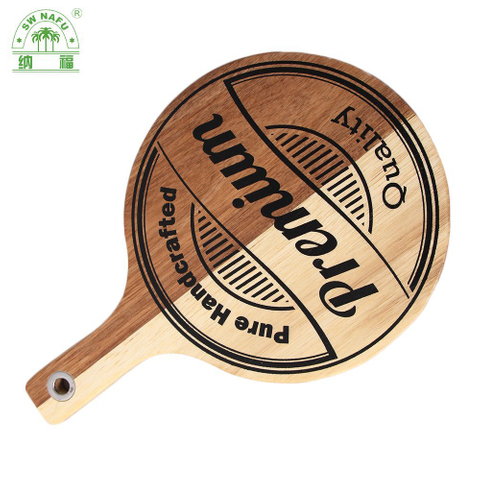 100% Organic and Natural Custom Logo Acacia Wood Pizza Cutting Board
