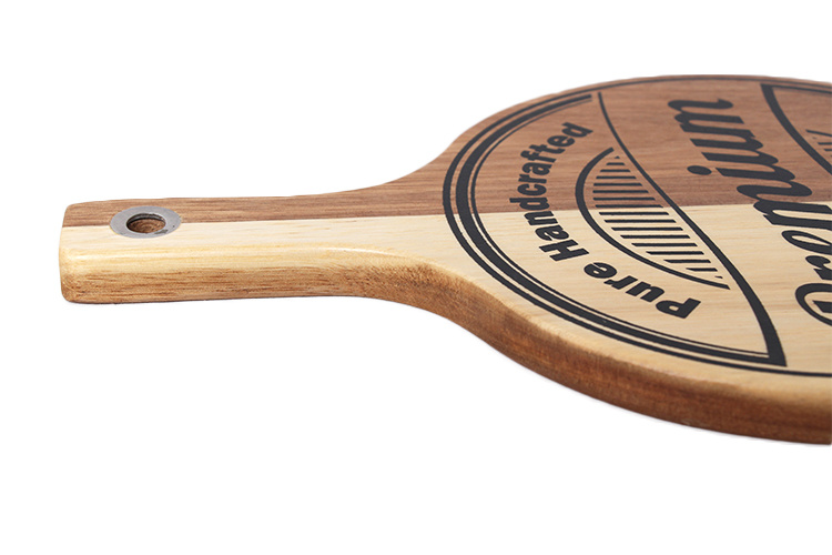 100% Organic and Natural Custom Logo Acacia Wood Pizza Cutting Board