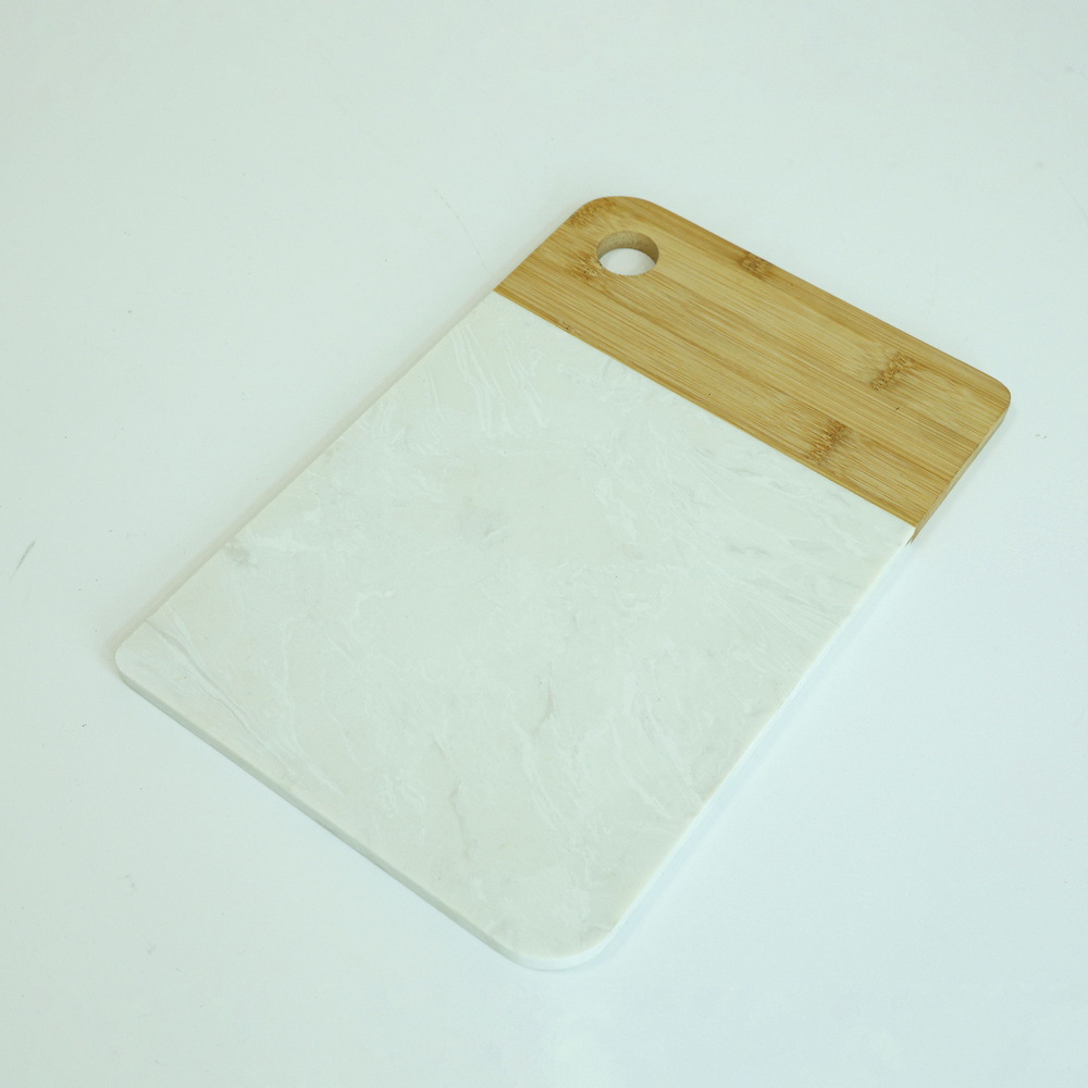 Smooth and Durable Marble and Bamboo Chopping Board Cheese Board with Hanging Hole