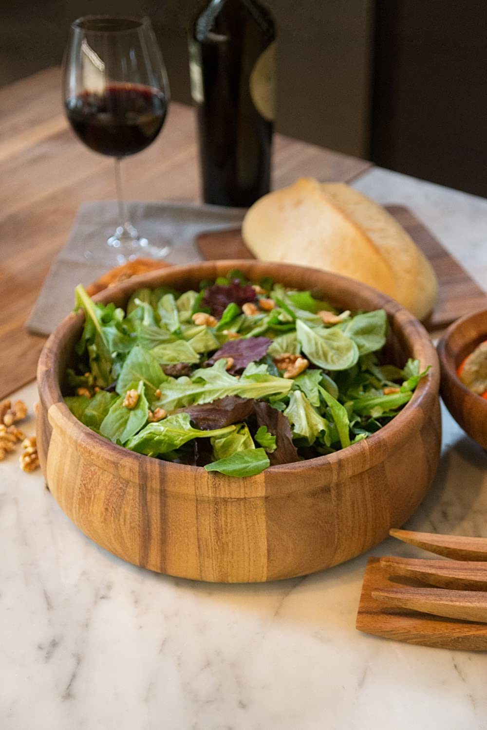 12′′ Large Round Shape Wood Salad Serving Bowls