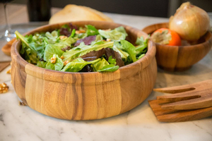 12′′ Large Round Shape Wood Salad Serving Bowls