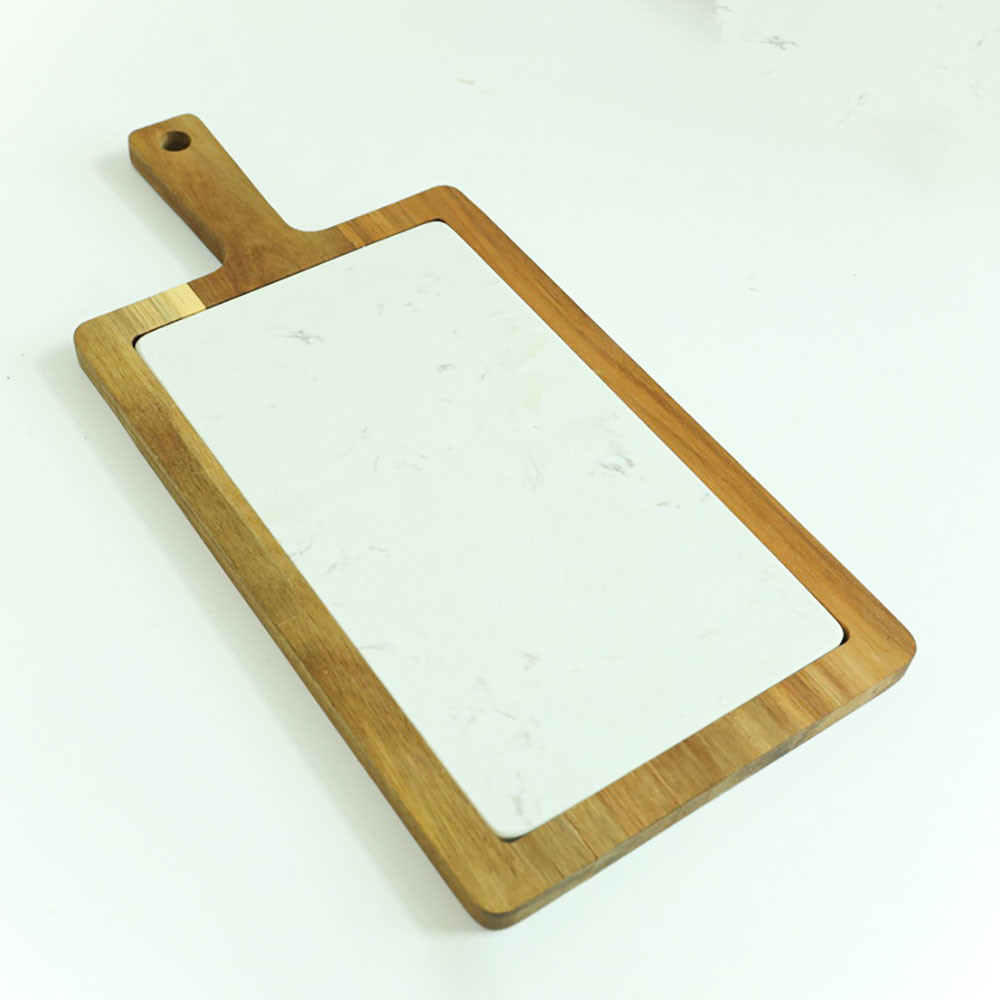 Wooden Marble Serving Tray Serving Board with Removable Marble