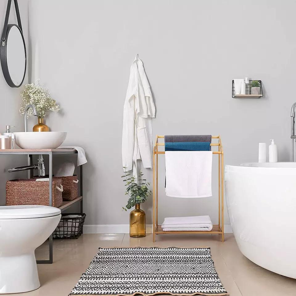 Factory Wholesale Bamboo Shelf 3 Tier Bamboo Shelf Towel Rack