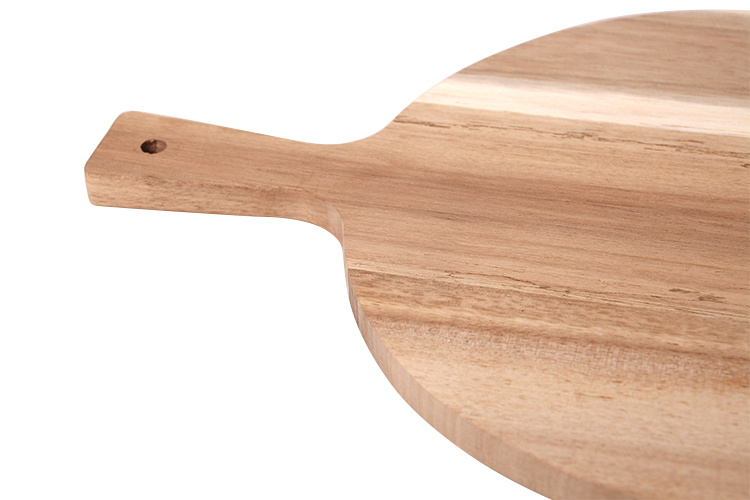 Lively Home Goods Round Blank Acacia Wood Cutting Board with Handle Wholesale