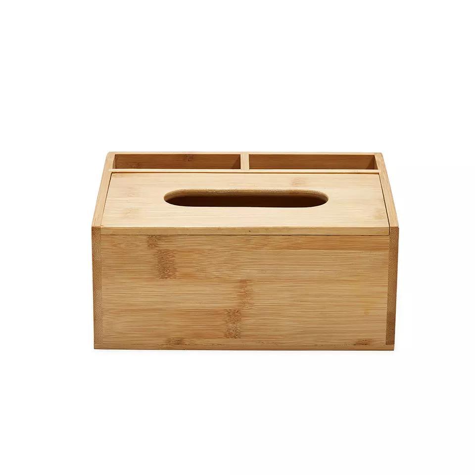 Bamboo Wooden Tissue Box for Kitchen Living Room Car Office
