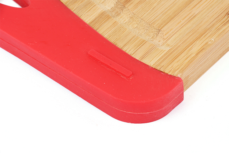Custom Laser Logo Wooden Bamboo Cutting Board Chopping Board with Silicone