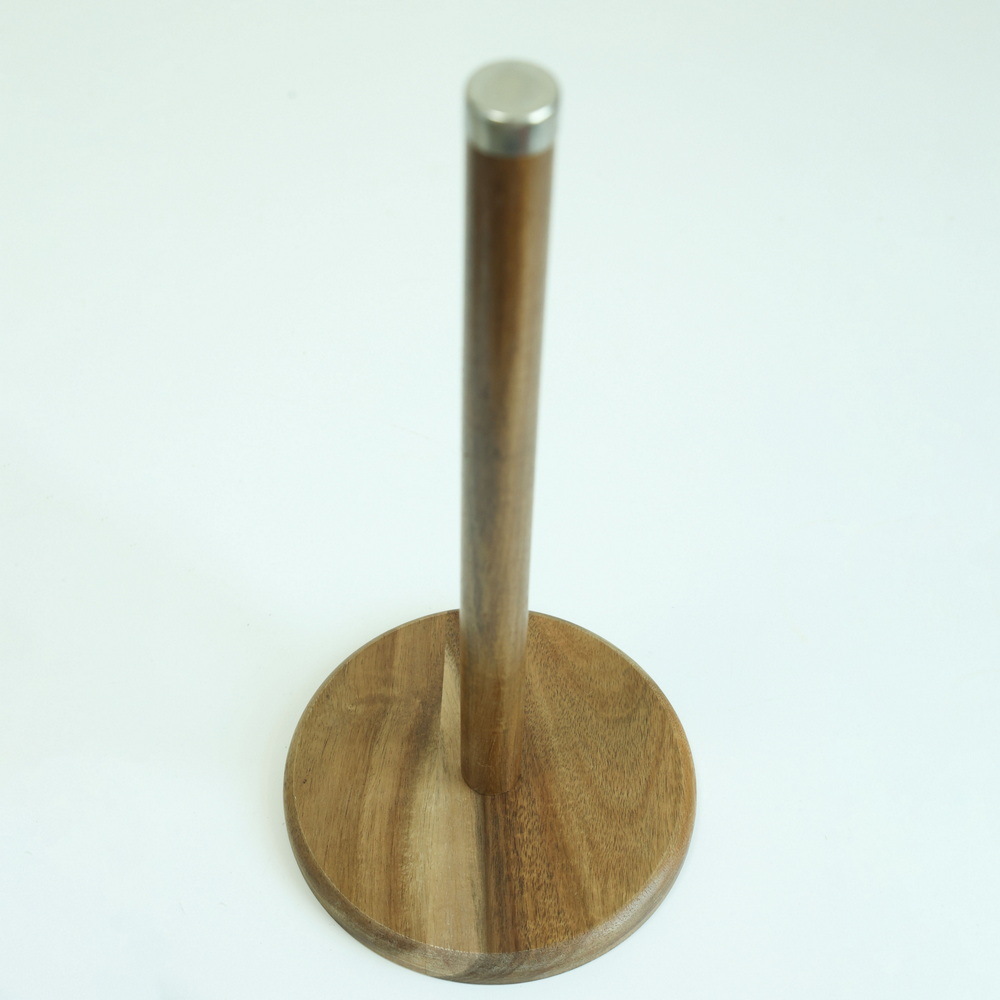 Countertop Standing Wood Toilet Paper Holder Stand Paper Towel Holder