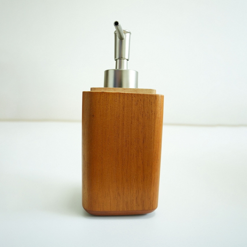 Decorative Custom Manual Press Wooden Soap Dispenser for Bathroom and Hotel