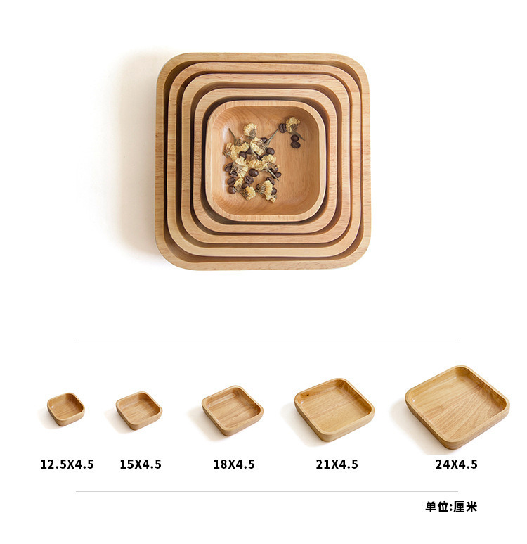 Lightweight Round and Rectangle Wood Steak Plates Wooden Dish Plates From Factory