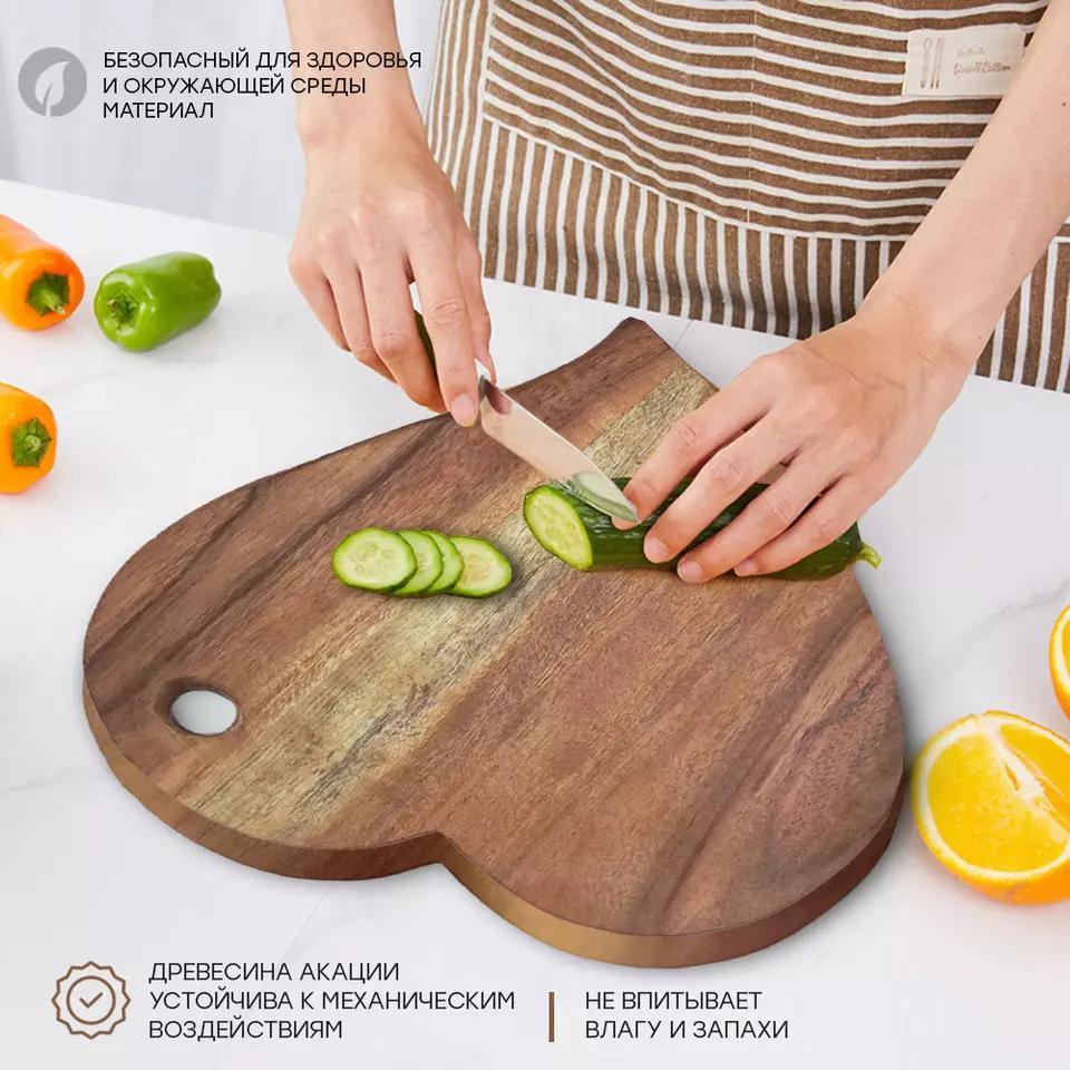 Heart Shape Acacia Wood Charcuterie Board Cheese Platter Wood Cutting Board