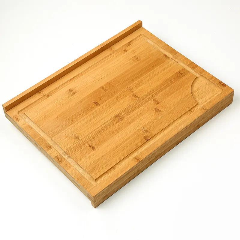 Large Size Z Shape Bamboo Wooden Cutting Board Chopping Blocks Butcher Block with Drip Groove for Kitchen