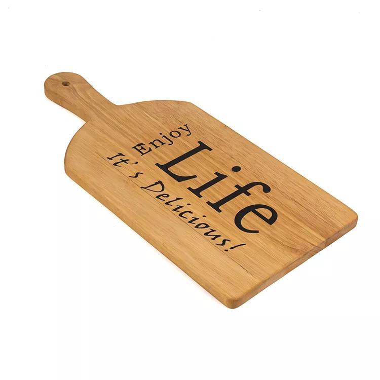 Personalize Easy Clean Oak Wood Cutting Board Serving Board with Handle