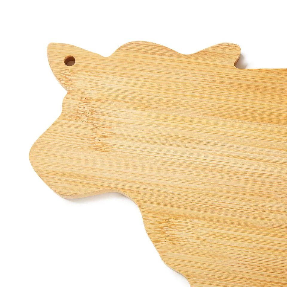 Bamboo Cute Dinner Vegetable Kitchen Mini Cheese Board Cow Shaped Cutting Board