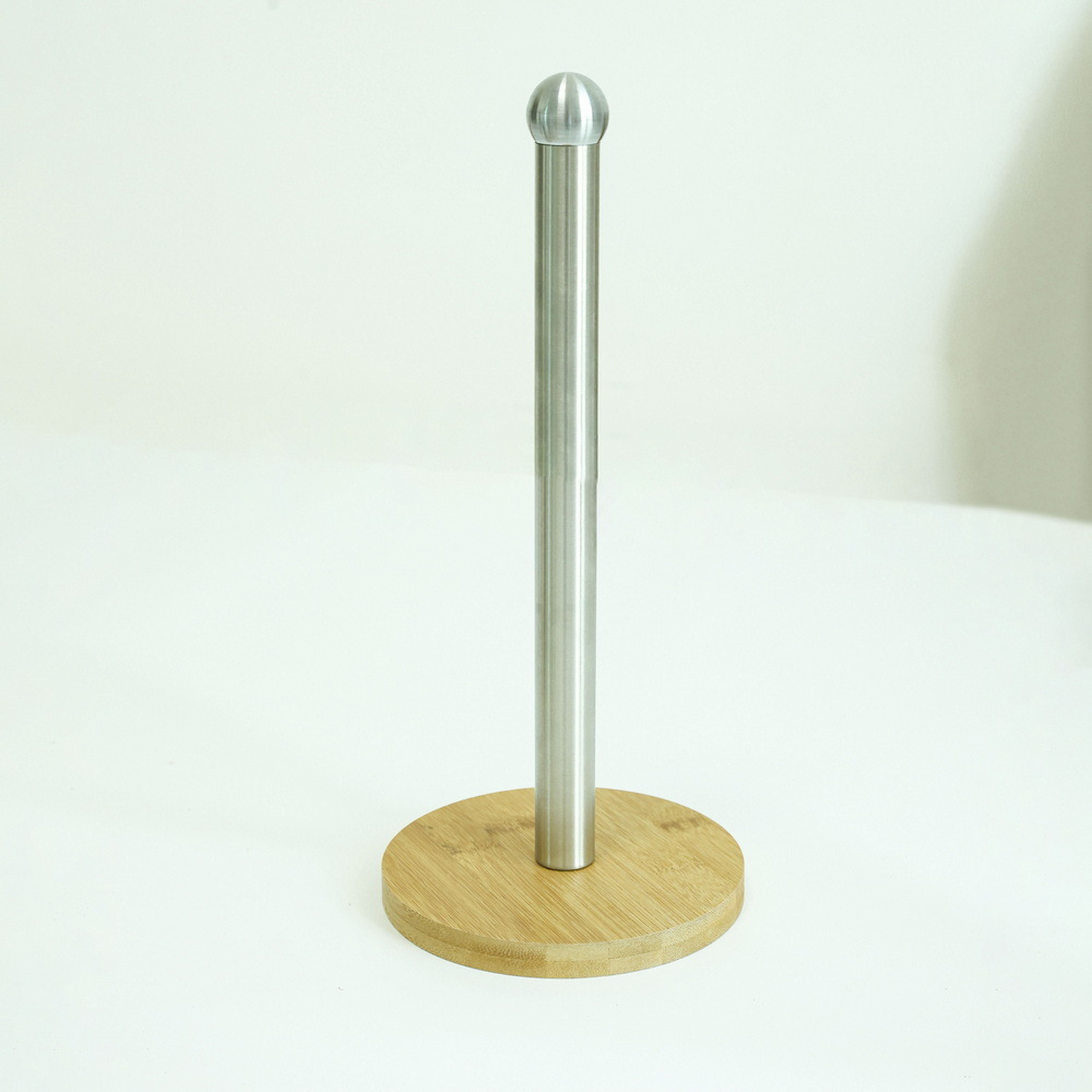 Free Standing Bamboo Toilet Paper Holder Stand