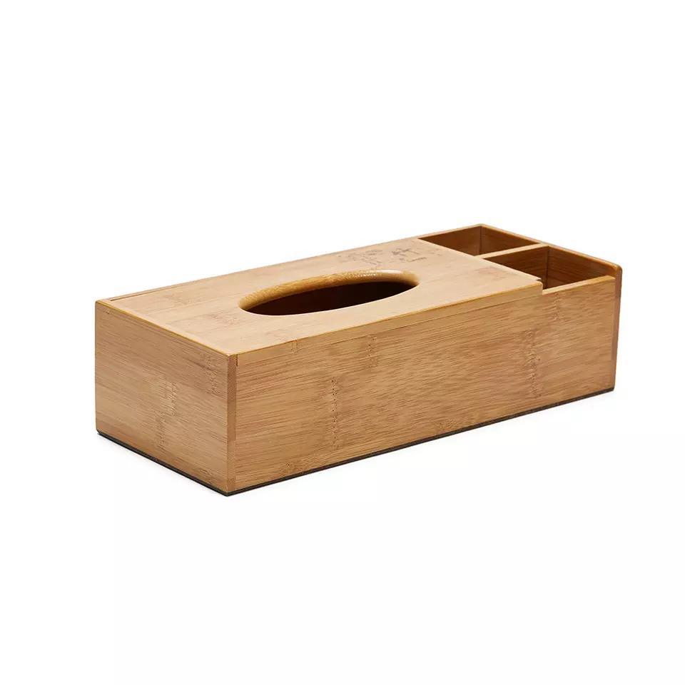 Multifunctional Creative Bamboo Tissue Box Bamboo Wooden Tissue Box for Office and Household