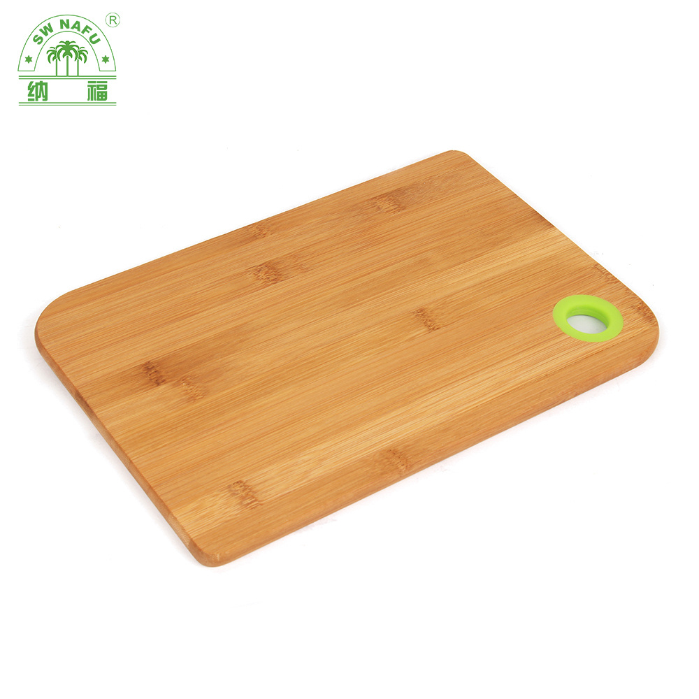 Popular Smart Wood Bamboo Cutting Board Chopping Block Set of 2 with Silicone Hanging Hole