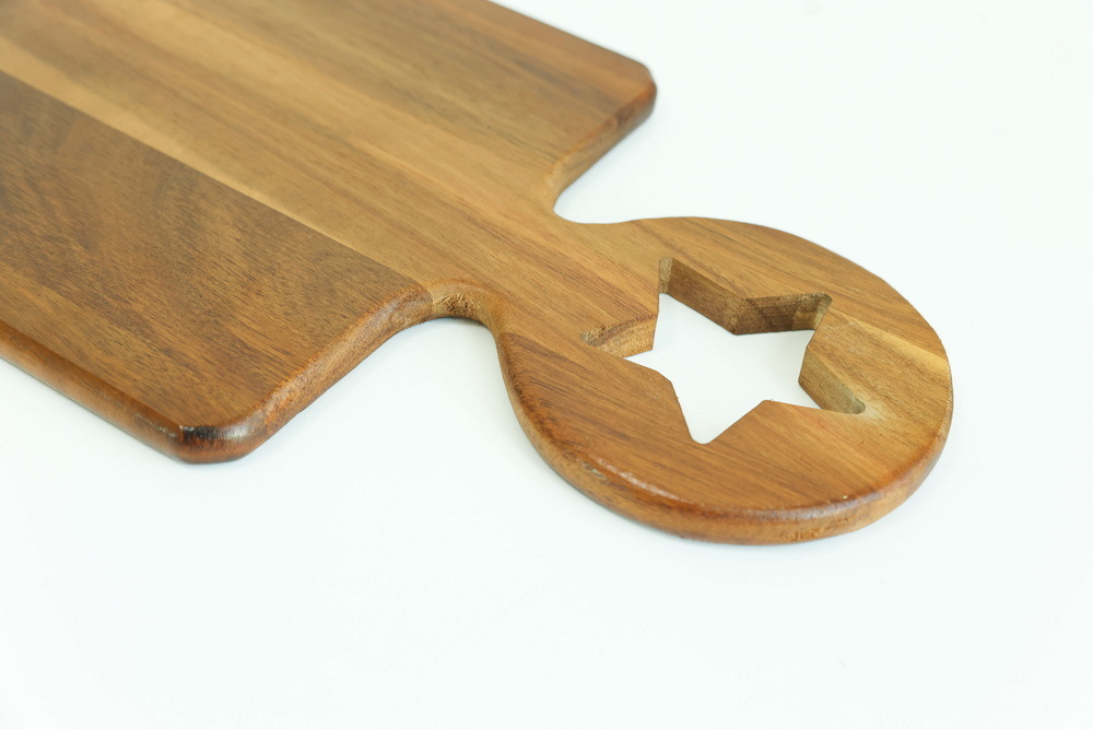 Paddle Shape Wood Chopping Serving Board for Kitchen with Handle