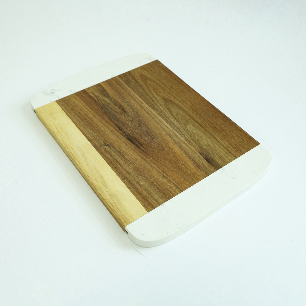 Rectangle Marble Chopping Board Marble and Wood Cheese Board Charcuterie Board
