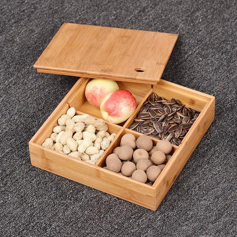 Bamboo Storage Box Gift Packaging Food Storage Nuts Box
