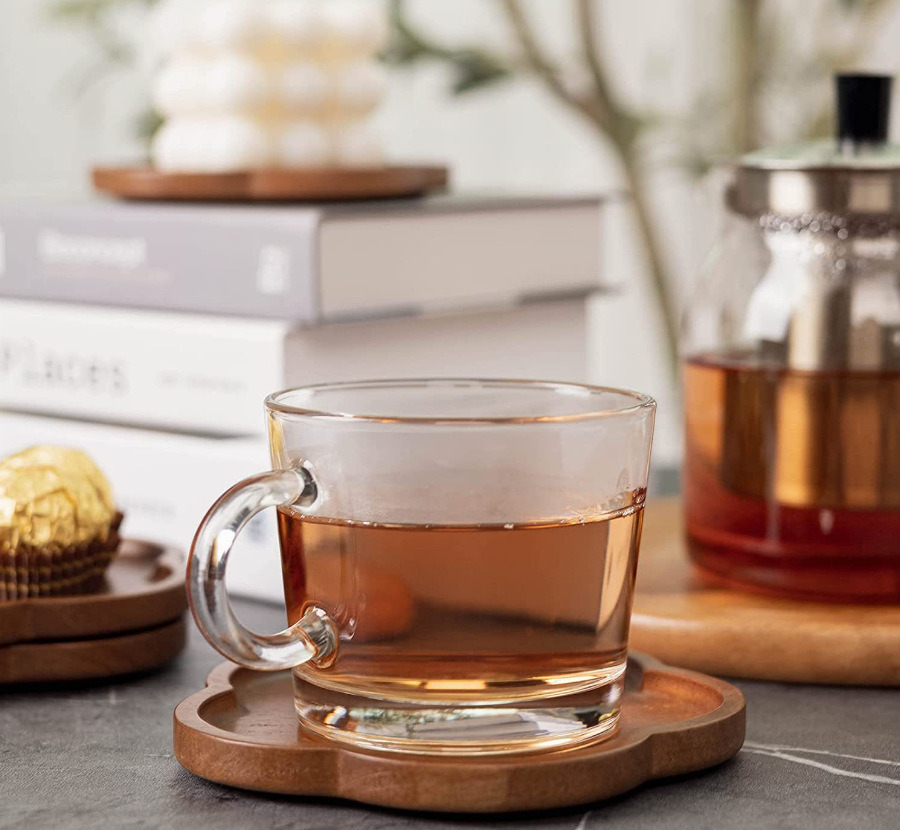 Walnut Storage Coaster Restaurant Coffee Cup Mug Coaster Wooden Coaster