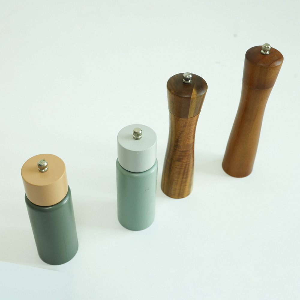 Durable and Colorful Bamboo Wooden Salt and Pepper Grinder Set Wooden Pepper Grinder