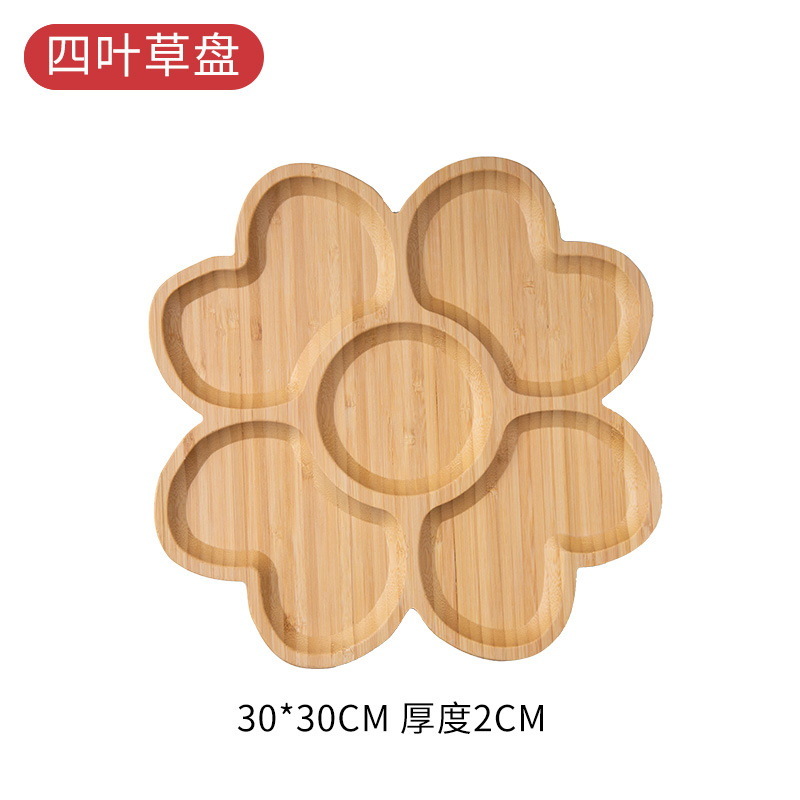 Hot Selling Heart-Shape Bamboo Dessert Snack Plate