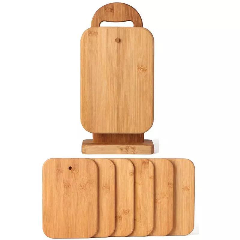 Bamboo Chopping Board Bamboo Cutting Board Set with Storage Rack to Save Kitchen Space