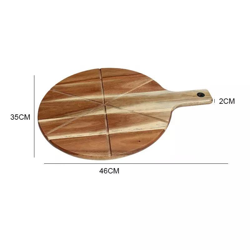 High Quality Wooden Cutting Board Custom Round Acacia Wood Pizza Board