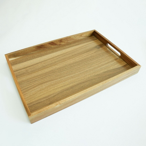 Rectangluar Acacia Wooden Serving Tray with Handles for Dinner/ Tea /Coffee /Bar /Parties