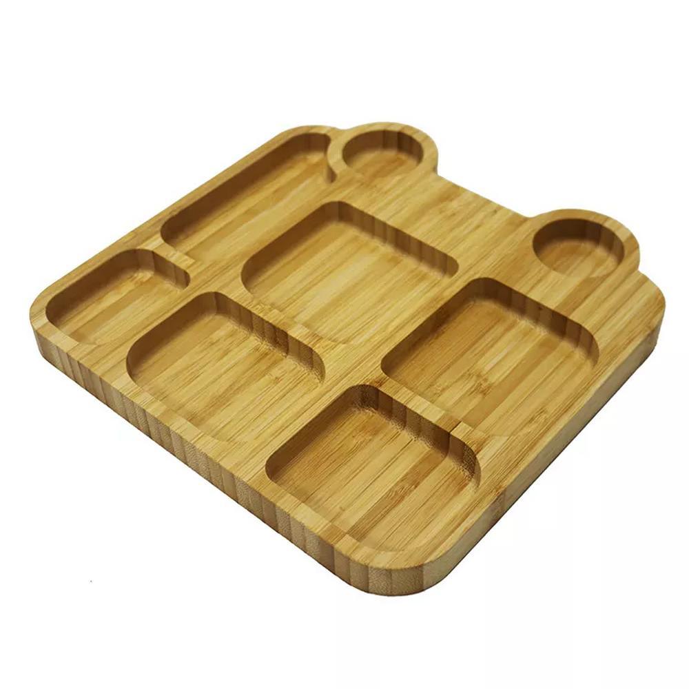 Car Shape Natural Bamboo Serving Plate Serving Tray for Food