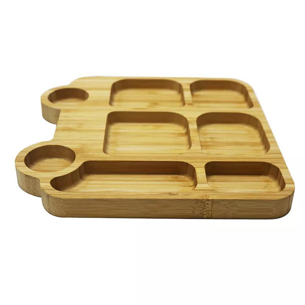Car Shape Natural Bamboo Serving Plate Serving Tray for Food