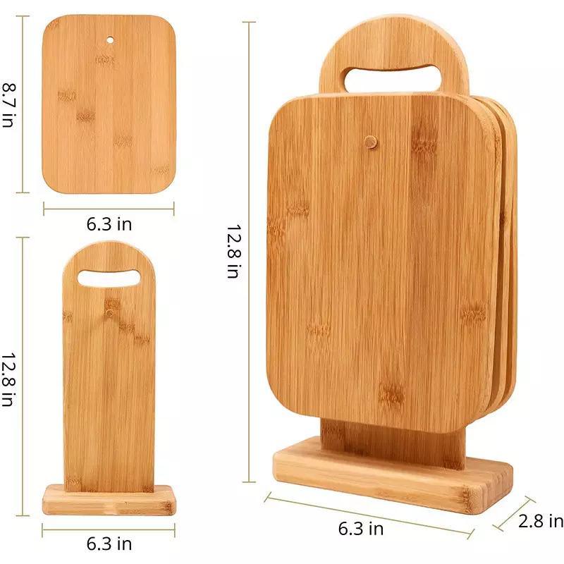 Bamboo Chopping Board Bamboo Cutting Board Set with Storage Rack to Save Kitchen Space