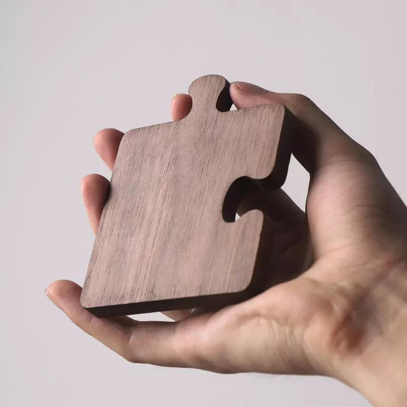Japanese Style Durable Black Walnut Puzzle Wood Coasters Sets for Cup